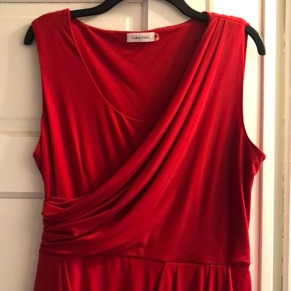 Red Calvin Klein Dress Size 12 - Picture 1 of 11